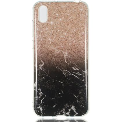 Mobigear Marble Huawei Y5 (2019) Hülle Flexibles TPU Backcover - Schwarz / Roségold