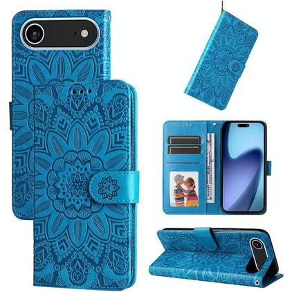 Mobigear Sunflower iPhone Air Hülle Klapphülle Geldbörse - Blau