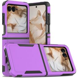 Mobigear Heavy Armor Motorola Razr 50 Hülle Hardcase Backcover Stoßfest - Lila