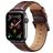 Mobigear Bologna Leder Apple Watch Armband Dornschließe - 49/46/45/44 mm - Braun