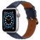 Mobigear Genova Leder Apple Watch Armband Dornschließe - 49/46/45/44 mm - Dunkelblau