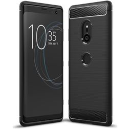 Mobigear Brushed Slim Sony Xperia XZ3 Hülle Flexibles TPU Backcover - Schwarz
