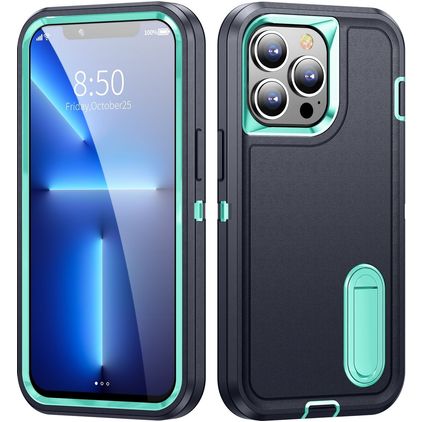 Mobigear Rugged Stand iPhone 14 Hülle Hardcase Backcover Stoßfest mit Ständer - Dunkelblau