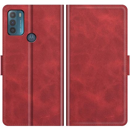 Mobigear Slim Magnet Motorola Moto G50 Hülle Klapphülle Geldbörse - Rot