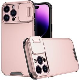 Mobigear Cam Slide iPhone 14 Pro Max Hülle Hardcase Backcover mit Kamera Slider - Roségold