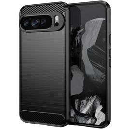 Mobigear Brushed Slim Google Pixel 9 Pro XL Hülle Flexibles TPU Backcover - Schwarz