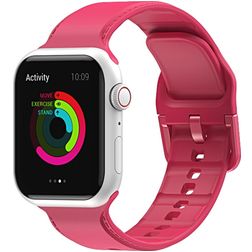 Mobigear Dashed Silikon Apple Watch Armband Dornschließe - 42/41/40/38 mm - Rot