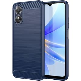 Mobigear Brushed Slim OPPO A17 Hülle Flexibles TPU Backcover - Blau