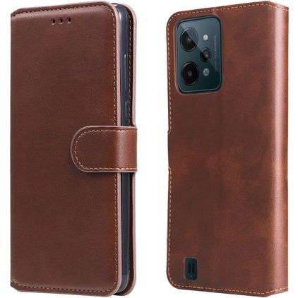 Mobigear Wallet Realme C31 Hülle Klapphülle Geldbörse - Braun
