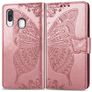 Mobigear Butterfly Samsung Galaxy A40 Hülle Klapphülle Geldbörse - Roségold