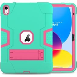Mobigear ShieldStand iPad 10 (2022) Hülle Kunststoff,Silikon Backcover + Ständer - Pink / Türkis