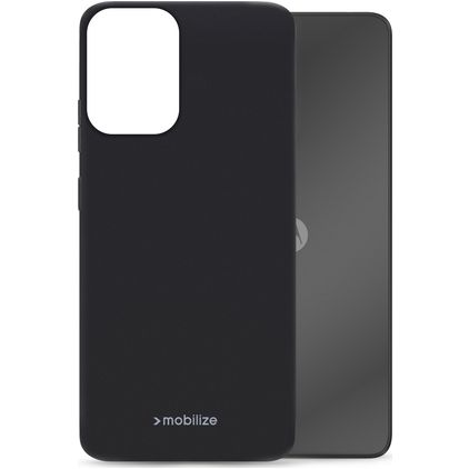 Mobilize Rubber Gelly Motorola Moto E14 Hülle Flexibles TPU Backcover - Schwarz