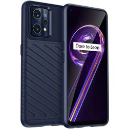 Mobigear Groove Realme 9 Pro Plus Hülle Flexibles TPU Backcover - Blau