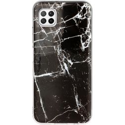 Mobigear Marble Huawei P40 Lite Hülle Flexibles TPU Backcover - Schwarz