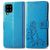 Mobigear Clover Samsung Galaxy A22 5G Hülle Klapphülle Geldbörse - Blau