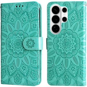 Mobigear Sunflower Samsung Galaxy S26 Ultra Hülle Klapphülle Geldbörse - Grün