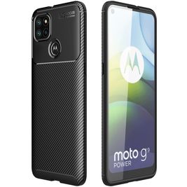 Mobigear Racing Motorola Moto G9 Power Hülle Flexibles TPU Backcover - Schwarz