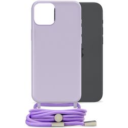 Mobilize Lanyard Gelly iPhone 15 Plus Flexibles TPU Handykette - Pastel Purple