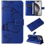 Mobigear Butterfly iPhone 16 Pro Max Hülle Klapphülle Geldbörse - Blau