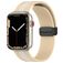Mobigear Stripe Mag Silikon Apple Watch Armband Magnetverschluss - 49/46/45/44 mm - Weiß / Beige