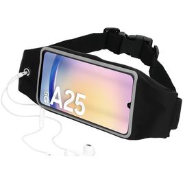 Mobiparts Comfort Fit Belt Handyhalterung Joggen Samsung Galaxy A25 Sporthülle Neopren Gürtel - Schwarz