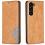 Mobigear Rhombus Slim Samsung Galaxy S24 Plus Hülle Klapphülle - Cognac