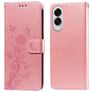 Mobigear Flowers Samsung Galaxy S25 Edge Hülle Klapphülle Geldbörse - Roségold