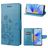 Mobigear Flowers OPPO A17 Hülle Klapphülle Geldbörse - Blau