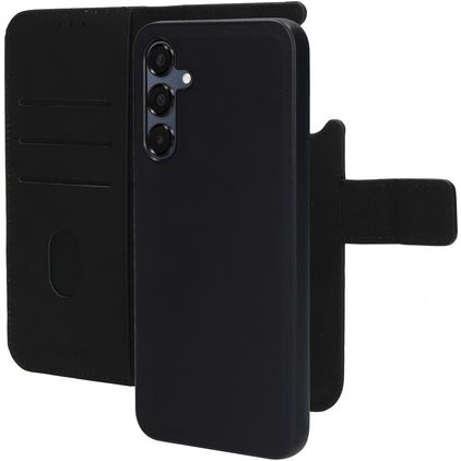 Mobiparts Samsung Galaxy A16 MagSafe Hülle Echtes Leder Abnehmbare 2in1 Klapphülle Geldbörse - Schwarz