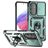 Mobigear Armor Ring Cam Slide Samsung Galaxy A54 Hülle Hardcase Backcover Stoßfest mit Ringhalter und Kamera Slider - Grün