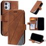 Mobigear Rhombus iPhone 12 Mini Hülle Klapphülle Geldbörse - Braun
