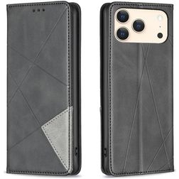 Mobigear Rhombus Slim iPhone 18 Pro Hülle Klapphülle - Schwarz