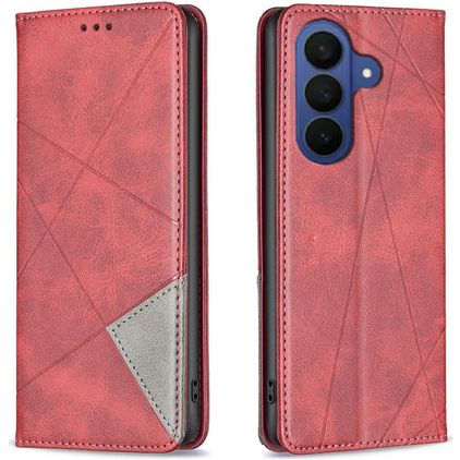 Mobigear Rhombus Slim Samsung Galaxy A37 Hülle Klapphülle - Rot