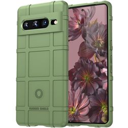 Mobigear Rugged Shield Google Pixel 7 Pro Hülle Flexibles TPU Backcover Stoßfest - Grün