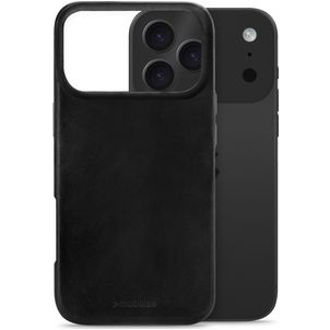Mobilize Premium iPhone 17 Pro Max MagSafe Hülle Echtes Leder Backcover - Schwarz