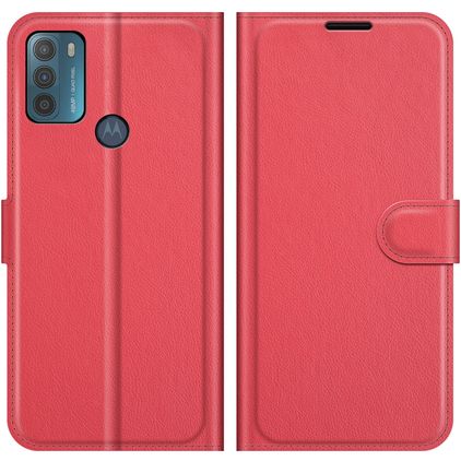 Mobigear Classic Motorola Moto G50 Hülle Klapphülle Geldbörse - Rot