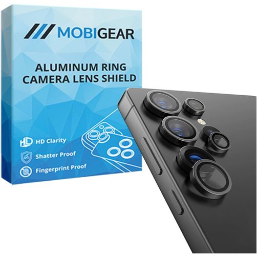 Mobigear Single Samsung Galaxy S25 Ultra Panzerglas Gehärtetes Glas Kameralinsen Schutz - Hüllenfreundlich - Schwarz