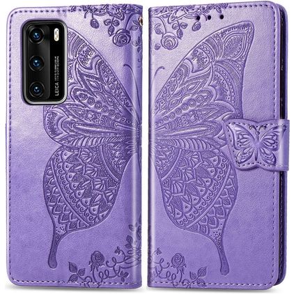 Mobigear Butterfly Huawei P40 Klapphülle Portemonnaie - Lila