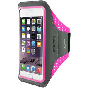 Mobiparts Comfort Fit Handyhalterung Joggen iPhone SE (2020) Sporthülle Neopren Sportarmband - Neon Pink