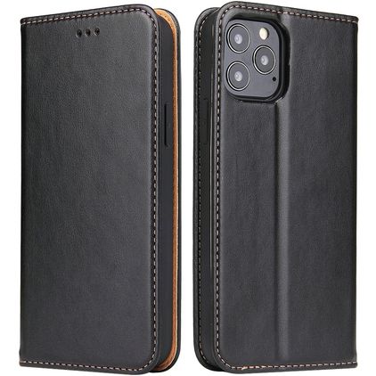 Fierre Shann Art iPhone 12 Pro Max Hülle Klapphülle Geldbörse - Schwarz