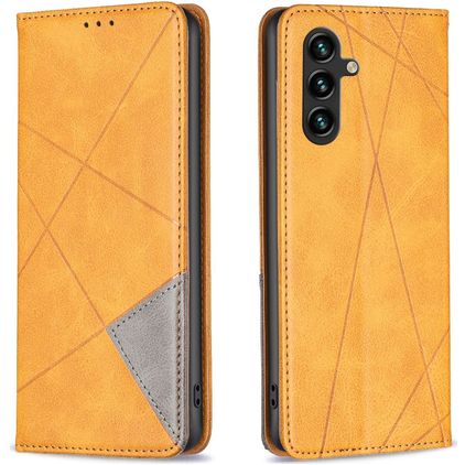 Mobigear Rhombus Slim Samsung Galaxy A56 Hülle Klapphülle - Cognac