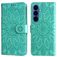 Mobigear Sunflower Samsung Galaxy S26 Plus Hülle Klapphülle Geldbörse - Grün