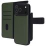 Mobiparts iPhone 17 Pro Max Hülle Echtes Leder Abnehmbare 2in1 Klapphülle Geldbörse - Grün