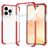 Mobigear Full Bumper iPhone 14 Pro Max Hülle Hardcase Backcover Stoßfest - Transparent / Rot