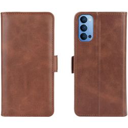 Mobigear Slim Magnet OPPO Reno 4 Hülle Klapphülle Geldbörse - Braun