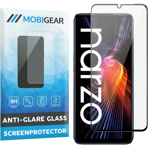 Mobigear Premium Realme Narzo 50 5G Panzerglas Gehärtetes Glas Displayschutz - Hüllenfreundlich - Schwarz