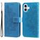 Mobigear Flowers iPhone 17 Hülle Klapphülle Geldbörse - Blau