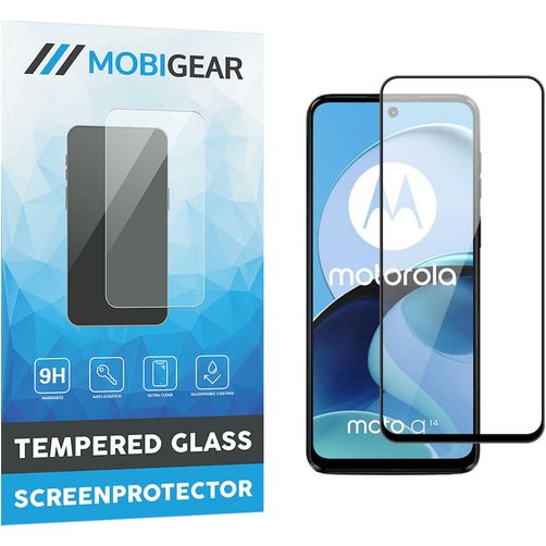 Mobigear Premium Motorola Moto G14 Panzerglas Displayschutz - Hüllenfreundlich - Schwarz