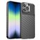 Mobigear Groove iPhone 14 Pro Max Hülle Flexibles TPU Backcover - Schwarz