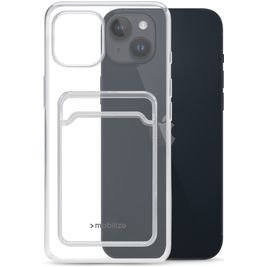 Mobilize Gelly Card Durchsichtig iPhone 14 Plus Hülle Flexibles TPU Backcover mit Kartenhalter - Transparent